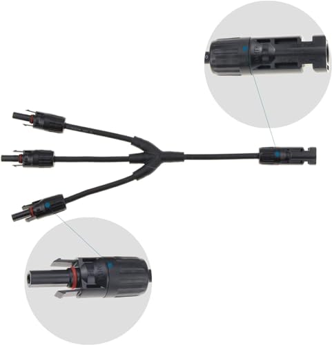 DMTI Conector Mc4 3 vias Y Cabo P/Ligação Paralelo Painel Solar - Par