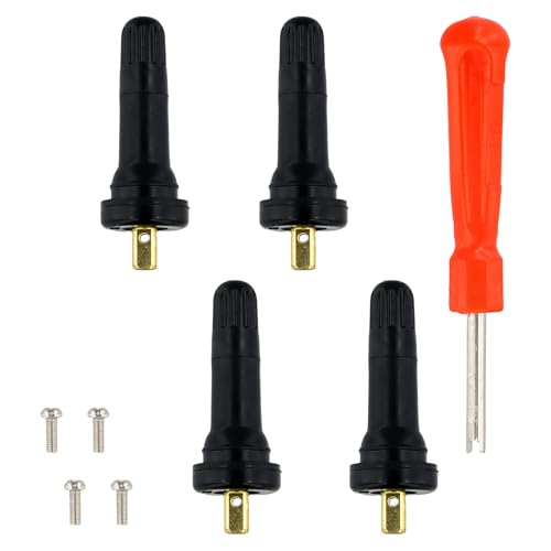 Capteur de Pression, 4Pcs Capteur de Pression Valve, Tige de Valve de Pneu, Système de Contrôle de La Pression des Pneus TPMS, Tige de Valve en Caoutchouc Anti-Explosion pour Voiture