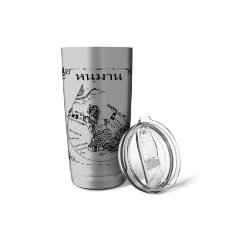 Hanuman Sak Yant Thaïlande Tatouage Yantra Souvenir Gobelet isotherme en acier inoxydable double paroi – vue 5