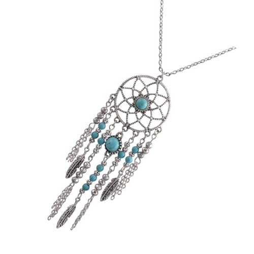 Abaodam Collier Attrape-rêves Créatif Alliage Argenté Bijou Bohème pour Femme et Original Fête et Usage Quotidien