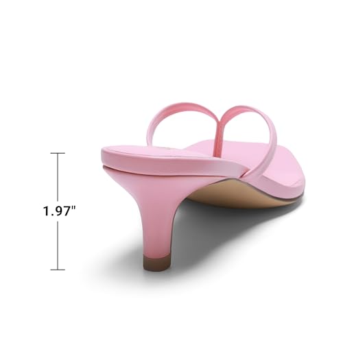 Image of DREAM PAIRS Kitten Heels for Women Flip Flop Low Heels Square Open Toe Sandals Thong 1.97 Inch Heeled Sandals for Summer Vacation