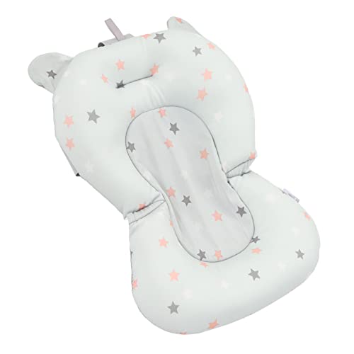 Image of Baby Bath Cushion Pad Floating Foldable Adjustable Infant Bath Supporter Newborn Nonslip Bathtub Mat Infant Bath Supporter (Light Blue Stars)