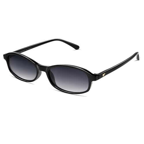 Image of VANLINKER Retro Polarized Rectangle Sunglasses Womens Trendy 90s Small Square Sunnies Vintage Narrow Thin Frame VL9855