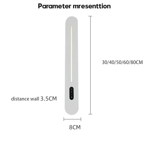 Lámpara de pared moderna negra de 80cm interior táctil regulable 5