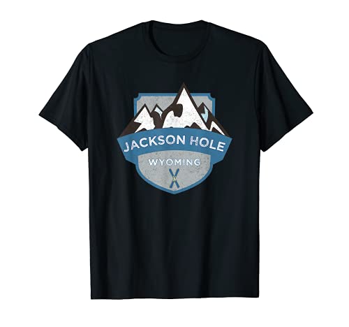 Vintage Jackson Hole, illustrazione del Wyoming / Retro Logo Sci Maglietta