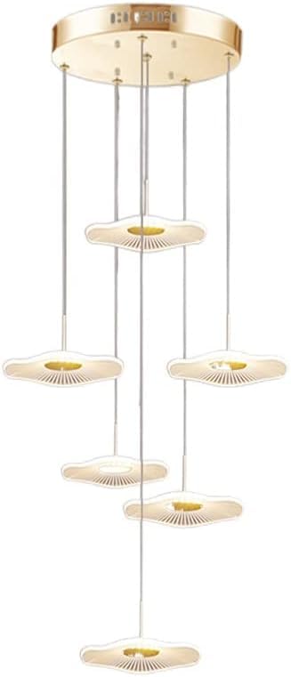 Lustre suspendu feuille de lotus or pour sublimer l'éclairage d'une entrée