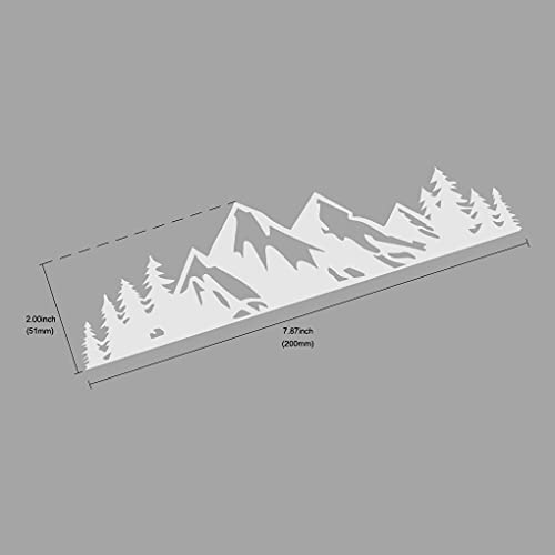 Ldyfc Vinyl Mountain Decal, Tree Sticker For Car/Truck Tail Gate/ Laptop Decal /Trunk Badge Emblem Outdoor Bumper Stickers (8" White)--2 Pcs #TOP4