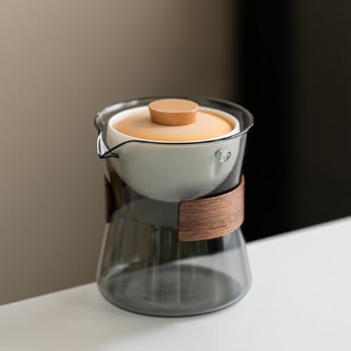 Tetera de vidrio Gong Fu de 210 ml con tapa naranja transparente Qectial 5