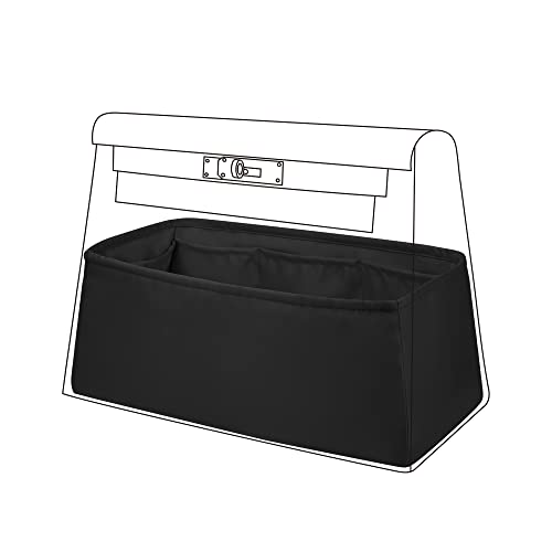 Dgaz Silk Purse Organizer Insert For Hermes Kelly Danse 22 Bag，Silky Smooth Bag Organizer，Luxury Handbag & Tote Shaper（Black，22） #TOP19