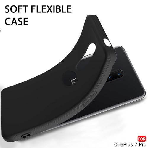Image of TheGiftKart Liquid Silicone Back Cover Case for OnePlus 7 Pro | Soft Micro-Fibre Lining Inside | Camera Protection Bump | Shockproof Back Cover for OnePlus 7 Pro (Silicone, Black)