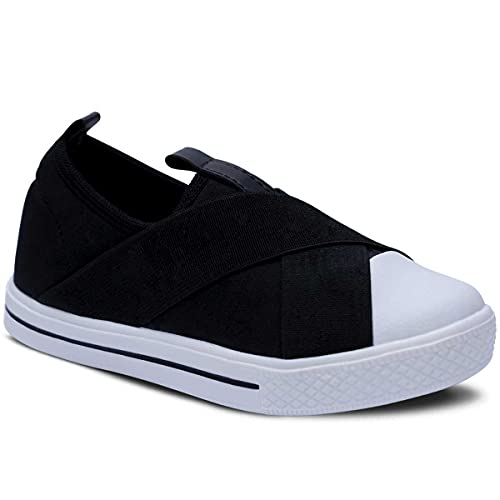 Tenis Slip On Infantil Menina Elástico 11.48 (Preto, 33)