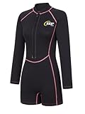 Maillot de bain pour femme - Combinaison de plongée - Combinaison de bain athlétique pour femme. Idéal pour divers sports nautiques en plein air tels que la natation, le surf, la plongée avec tuba, la plongée, le paddleboard et le kayak. Vous garde au chaud dans l'eau froide et assure un confort optimal