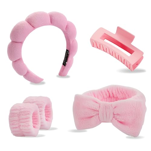 BAHME 5 Pcs bandeau cheveux femme, bandeau cheveux femme maquillage, bandeaux de cheveux, cosmétiques, pour le spa, le maquillage, les soins de la peau, pour femme, beauté, fille, yoga, sport, douche
