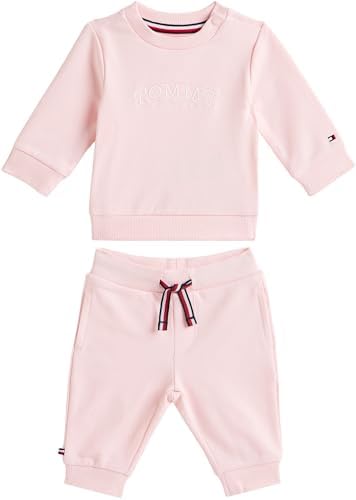 Tommy Hilfiger Baby 2er Pack Jogginganzug Monotype mit Tommy-Details, Rosa (Duchess Pink), 74