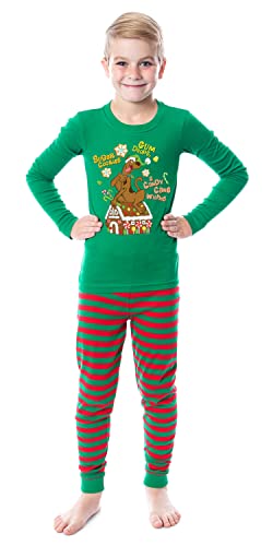 Scooby-Doo Christmas Gingerbread House Winter Candy Tight Fit Cotton Matching Family Pajama Set3