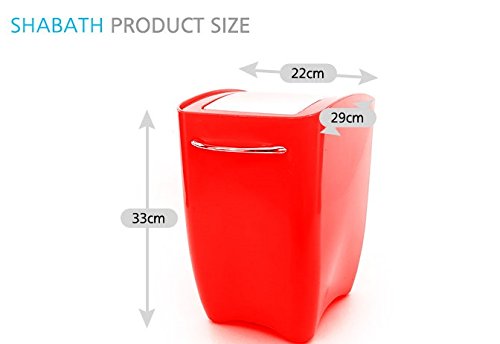 Shabath Prime Swing Trash Can, Hygienic Wastebasket (L(15L), Red) #TOP5