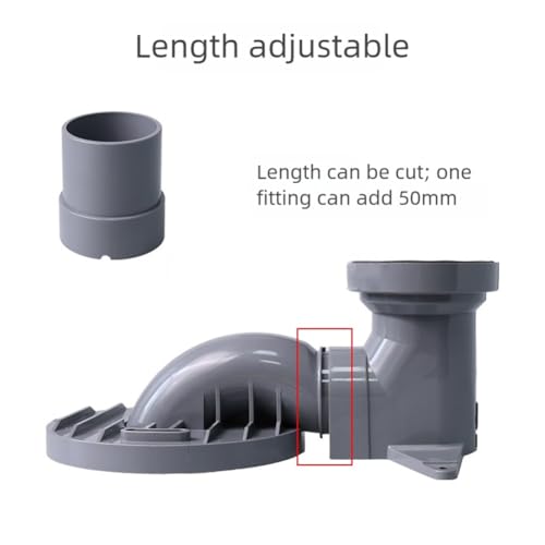 Sifón de inodoro para reformas de baño con salida de PVC de 110 mm 7