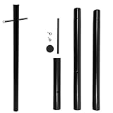 Lemoeyes 8FT Direct Burial Lamp Post, Split Street Light Pole with Cross Arm Lighting Post Fixtures for Pathway Courtyard Parking Lot, Fits Standard 3' Post Top Fixtures (8FT 76mm, Direct Burial)