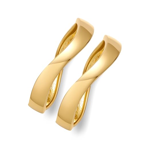 Gold Bracelet for Women With Wave Bracelet Fashionable Adjustable Twisted Cuff Chunky Bracelets Set Gold Bangle Bracelets Jewelry Gift Two Pcs