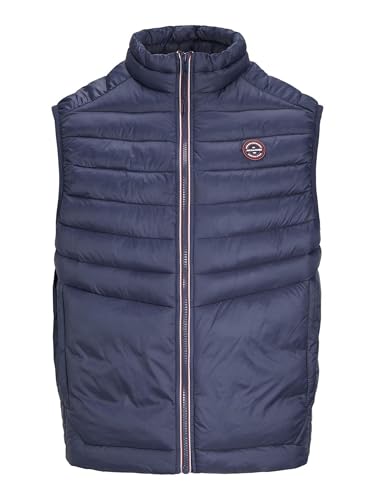 JACK & JONES Jjesprint kroppsvärmare krage Noos quiltad väst, Marinblazer/detalj: äkta röda sömmar, L
