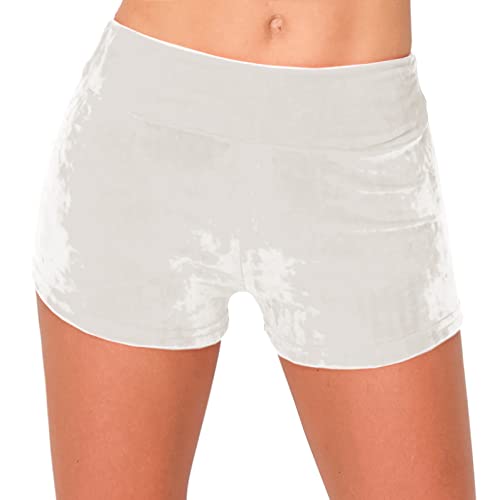 Image of ALWAYS Velvet Shorts - High Waist Stretch Velour Mini Shorts for Dance, Yoga, Casual Wear