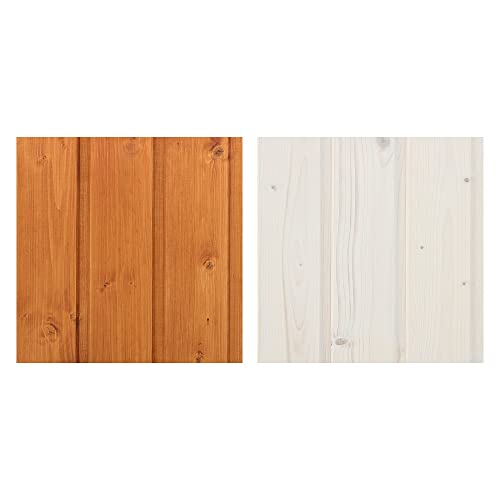 TIMBELA Lot de produits de protection pour la peinture des maisons en bois intérieur et extérieur – 5 l blanc + 5 l teck + CADEAU lots de pinceaux
