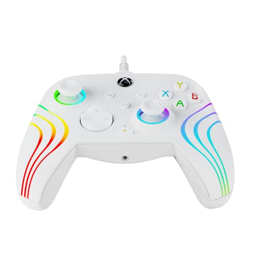 PDP AFTERGLOW XBX WAVE filaire manette WHITE for Xbox Series X|S, Xbox One, Officially Licensed