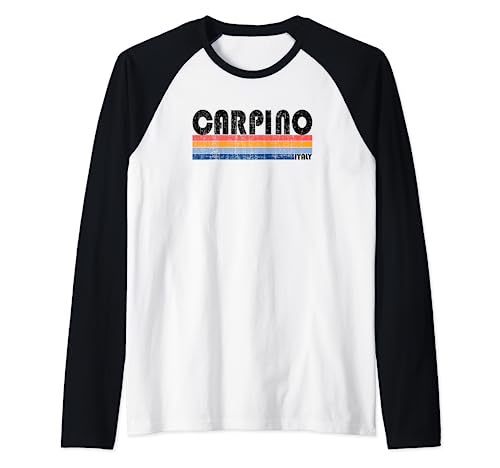 Carpino, Italia Retro anni '70 '80 Style Maglia con Maniche Raglan