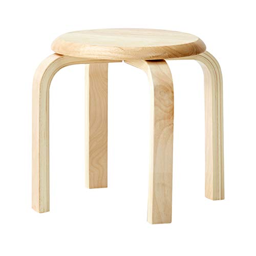 IBUYKE Taburete de Cocina Apilables Madera Redondo Sillas Altas,Moderno Bar Muebles Silla de Comedor Taburete Alto QM008