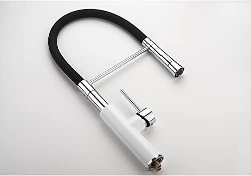 Robinet de cuisine mélangeur noir mat avec flexible en caoutchouc L4097