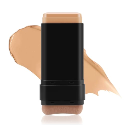 Boobeen Base de Maquillaje en Barra, Maquillaje en Crema con Brocha, Corrector de Larga Duración y Contorno en Barra con Acabado Mate para Cubrir Manchas