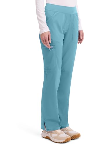 Image of Cherokee Women Scrub Pant with Straight Leg Pull-on Pant Medical Bottom with 4 Pocket & 2-Way Stretch Fabric - WW110 | 2-way Stretch Fabric, Pull-on Medical Bottom, Comfort Waistband, Knit Waist, Easy Care, Built For Healthcare Professionals