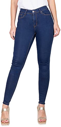2LUV Women's Solid Stretchy 5 Pocket Skinny Jeans Indigo Blue 3