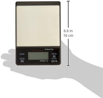 Miniatura 2 de Báscula de mesa con pantalla LCD retroiluminada, 2000 x 0.1 gm, color negro
