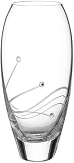 DIAMANTE Bud Vase 'Glasgow' - Small Hand Cut Crystal Vase with Swarovski Crystals - 18cm
