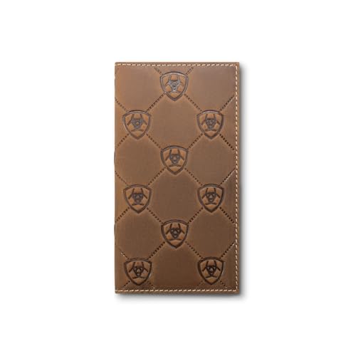 ARIAT Men's Embossed Repeating Shield Leather Rodeo Wallet