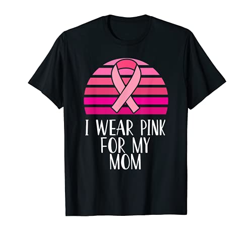 Conciencia sobre el cáncer de mama que llevo cinta rosa para mi mamá Camiseta