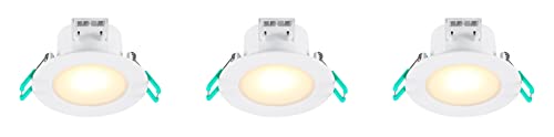 Sylvania Foco LED empotrable – Foco LED – Foco empotrable LED – Foco LED interior empotrable – Led Spot – LED empotrable – Pack de 3 focos empotrables 540 lm IP65 3000 K Ø87 ángulo 100°