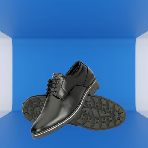 Image of Leatherful Genuine Leather Derby SE Shoes for Men | TPR Sole & Nappa Leather Lining | Classic Dress Footwear