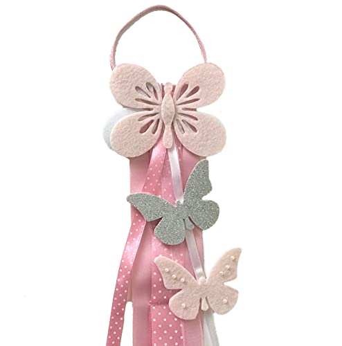 TULLE E MERAVIGLIE Porta cerchietti e mollette Farfalla personalizzabile con Nome, Portacerchietti per Capelli Bambina, Espositore Cerchietti
