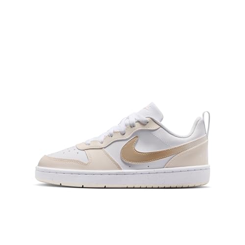 Nike Kid's Court Borough Low Bball, White/Shimmer-Chalk-White, 4Y