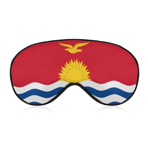 Kiribati Flag Sleep Mask Eye Shade Cover Adjustable Strap for Travel Lunch Break Women Men