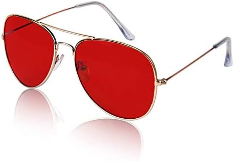 Aviator Sunglasses Colored Tinted Lens Glasses Metal UV400 Protection
