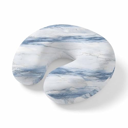 Almohada de espuma viscoelástica para cuello azul 29x29x10 cm