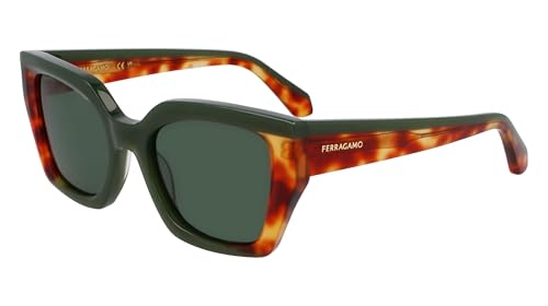 Ferragamo Sf2035S Occhiali Da Sole, Opaline Khaki/Biondo Tortoise, 52 Unisex-Adulto