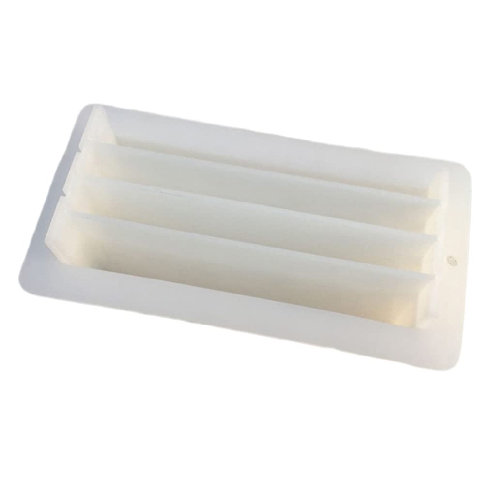 carotoe Silicone Soap Mold Rectangular Loaf Molds Divider 241x128mm / 9.49x5.04in Mold for Baking Square Long Silicone