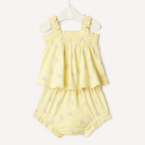 Image of Amazon Essentials x Sofia Grainge Baby Girls' Cotton Sleeveless Shirt and Shorts Play Set