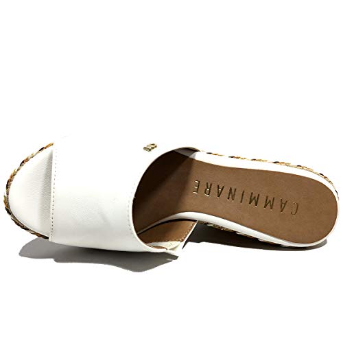 Tamanco Anabela Camminare Logo Cordas Feminino - Branco - 35