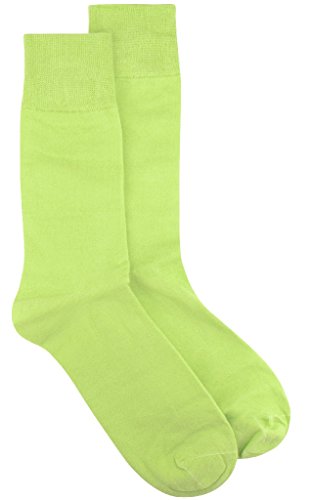 3 Pair of Biagio Solid LIME GREEN Color Men's COTTON Dress SOCKS