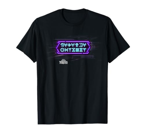 T-shirt Black Panther Wakanda Forever avec logo néon imprimé pour homme